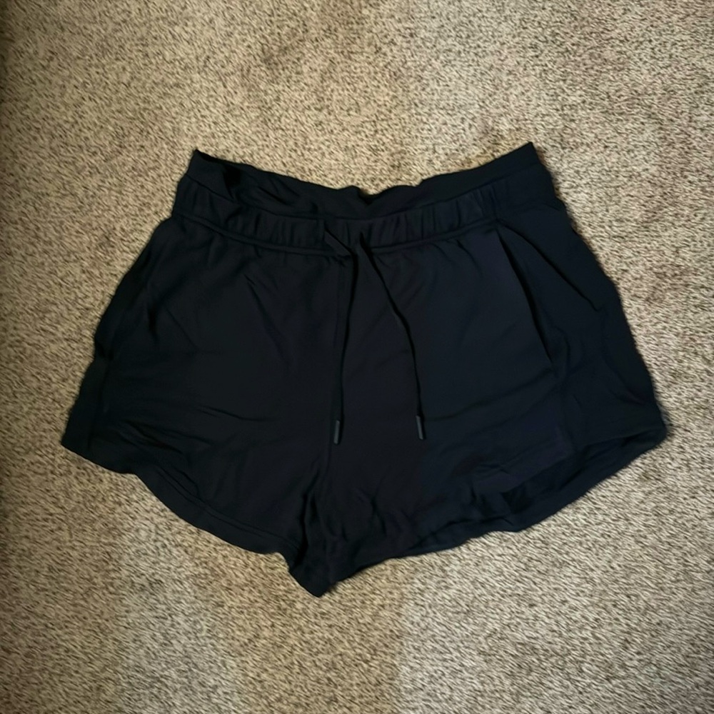 Lululemon black drawstring high waisted shorts.  Great used condition.